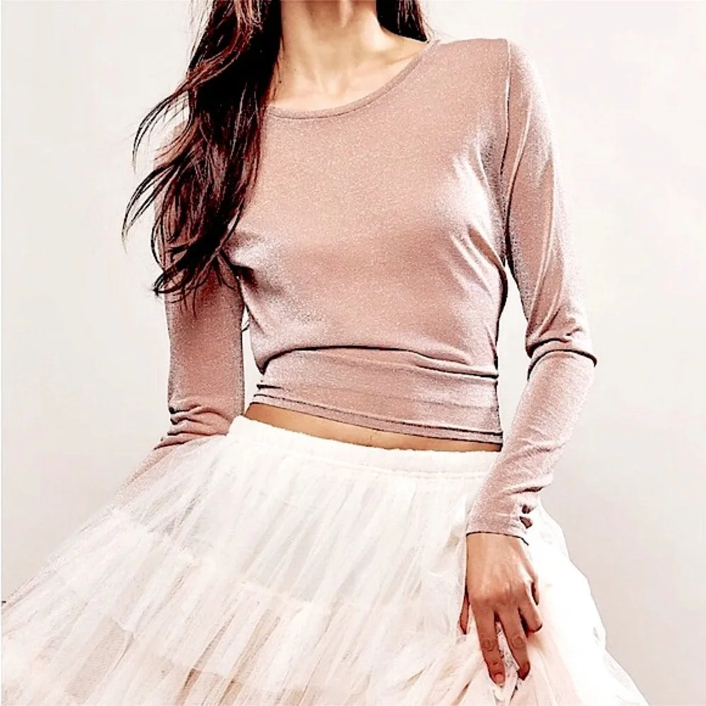Free People Mesh Sparkly Sheer Top